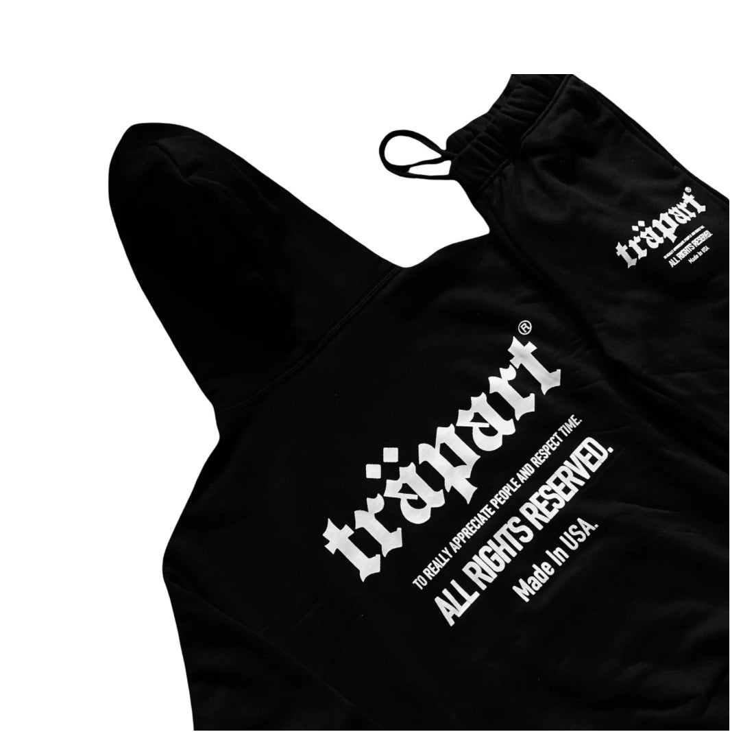 Trapart “All Rights Reserved” Sweat Suit (Blk/White)