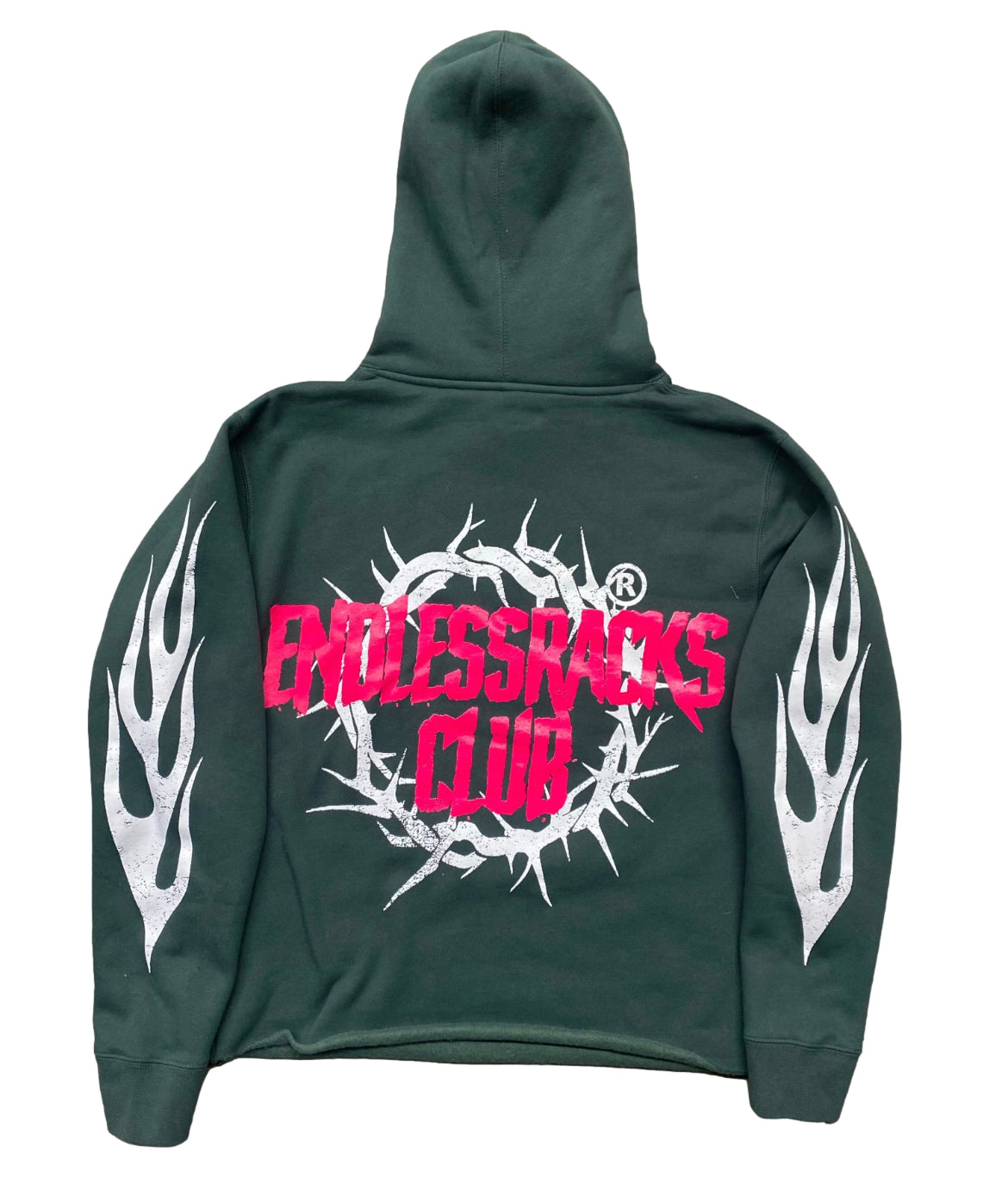 Endless Racks “Explicit Right” Cropped Hoodie (Olive)