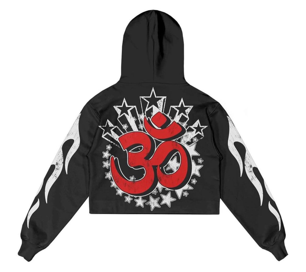 Natural Born Leaders “Brahma” Cropped Hoodie (Blk/Red)
