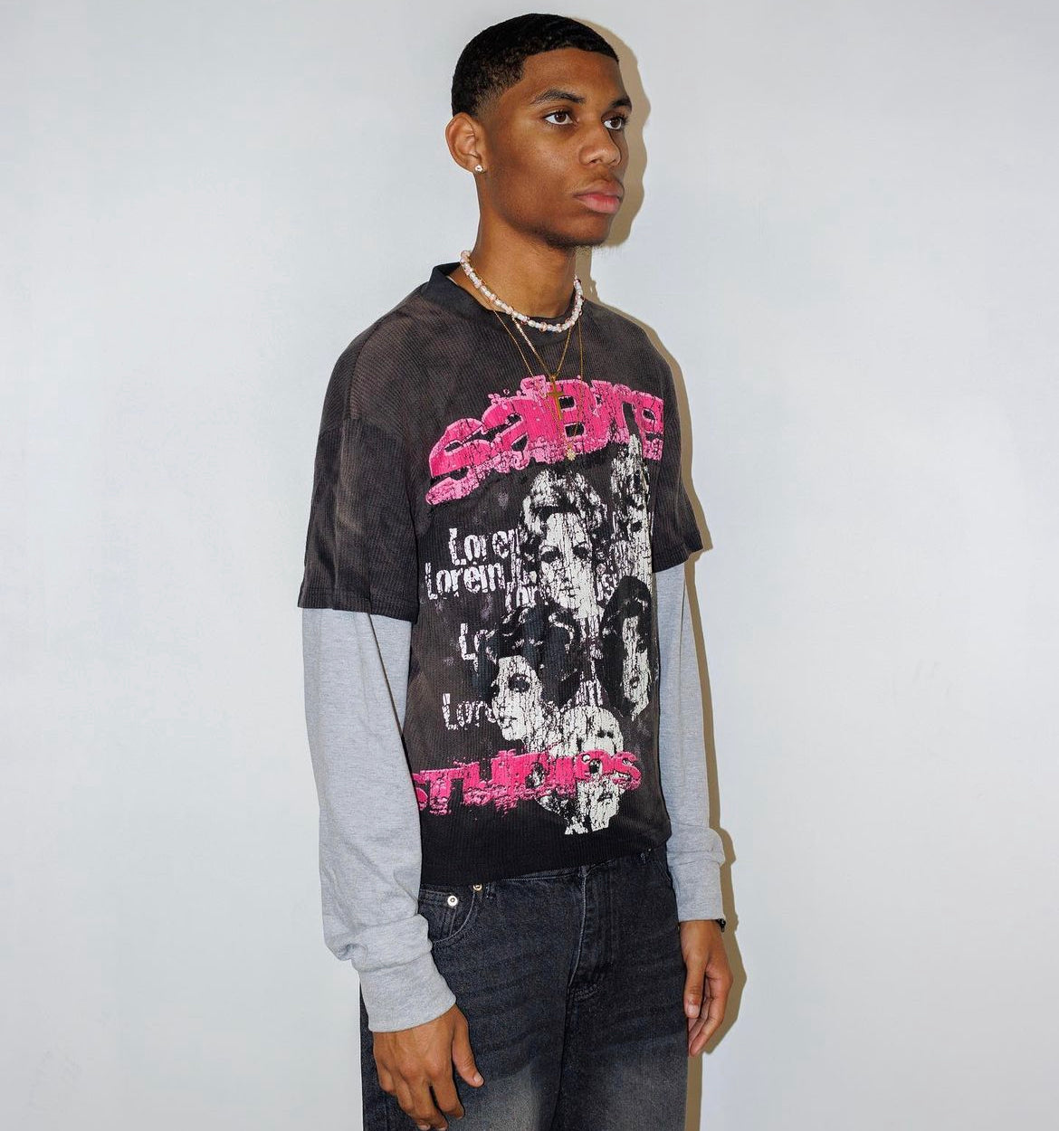 Sabres Closet Double Layered Waffle Knit Tee (Blk)