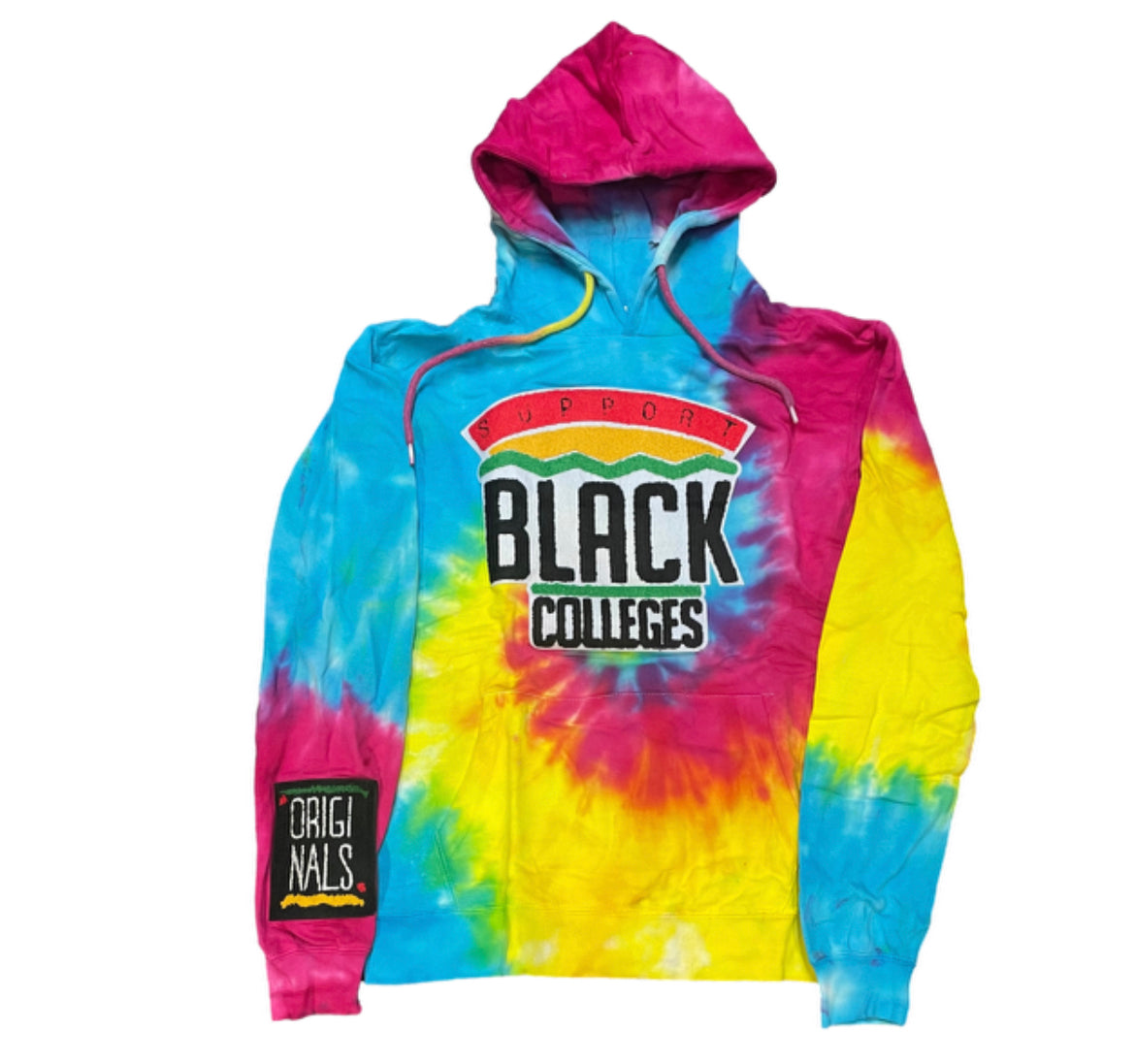 Support Black College Logo Hoodie Tie Dye Strong Hold Shop