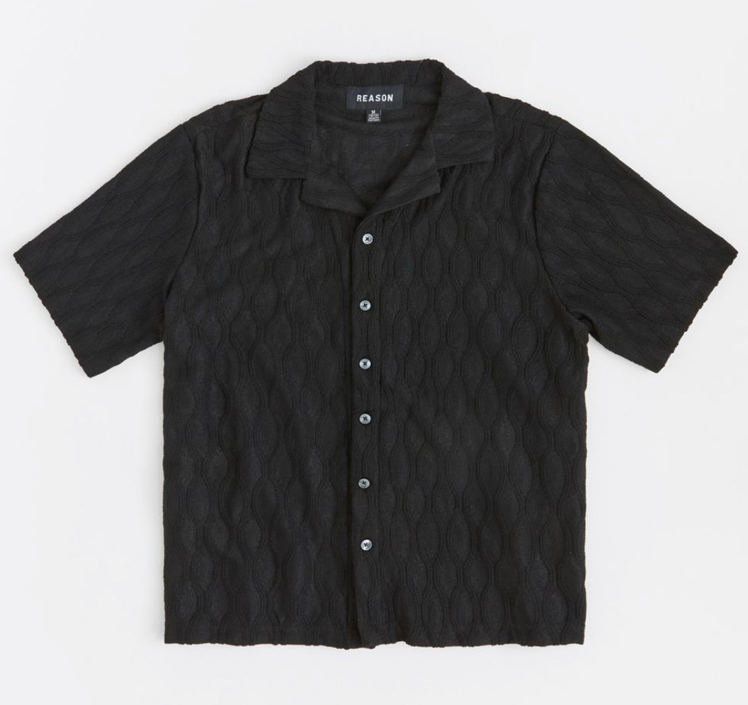 RSN Textured Knit Button Up