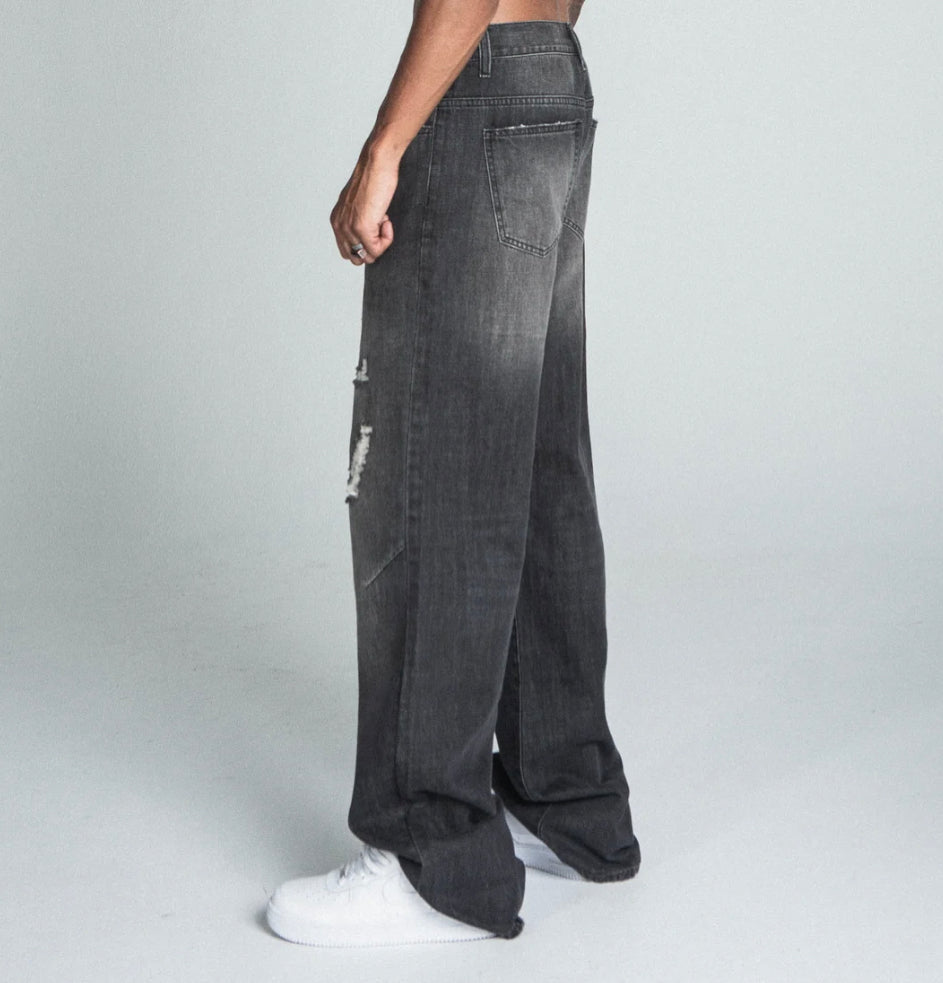 Armor Denim Baggy Ripped Denim (Blk)