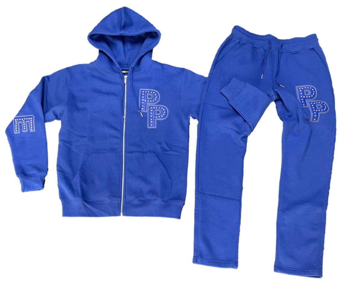 Pelle Pelle Stone Sweat Suit (Blue)