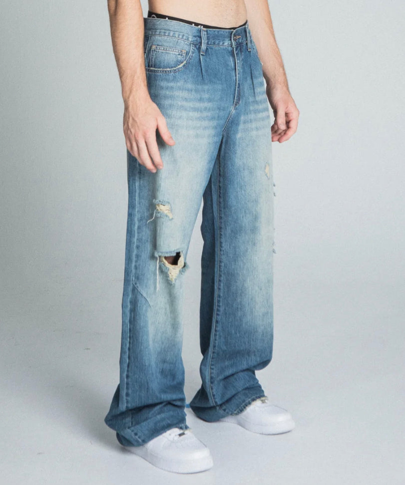 Armor Denim Baggy Ripped Denim (Blue)