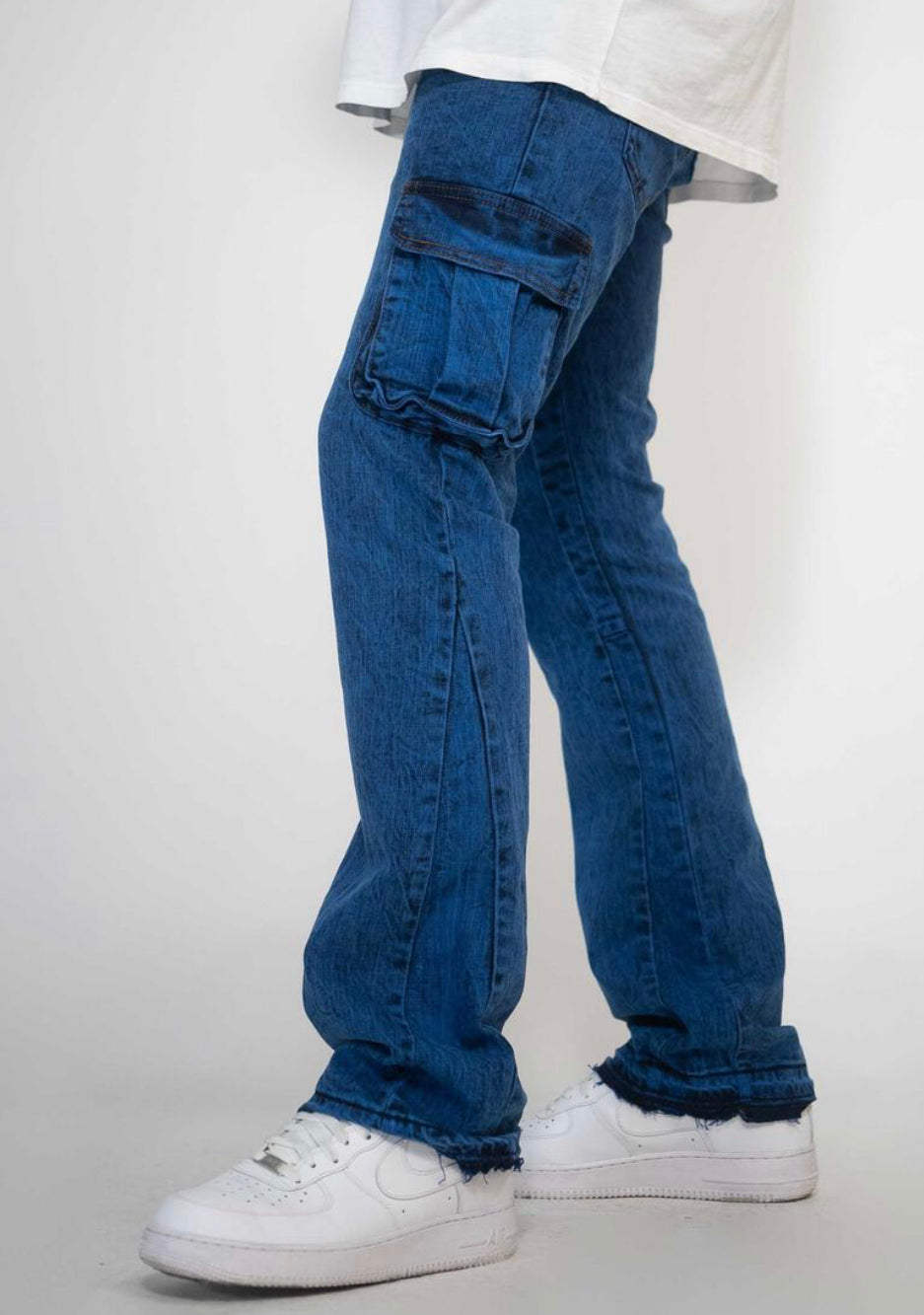 Syndicate “Azul” Cargo Flared Denim