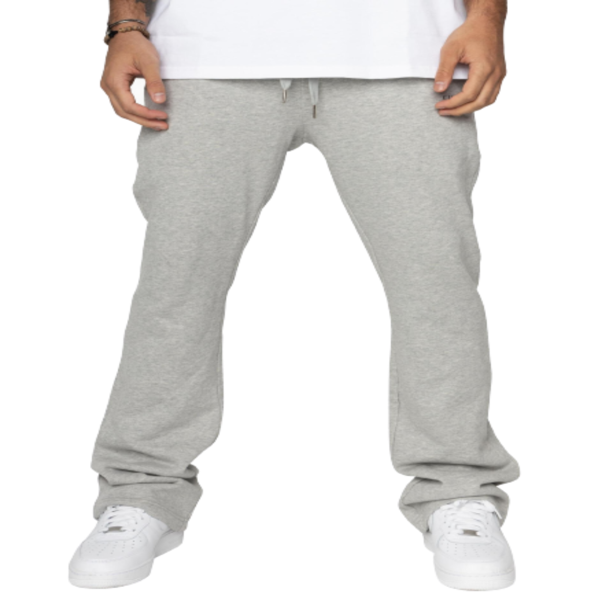 French Terry Flare Pants (Heather Grey)