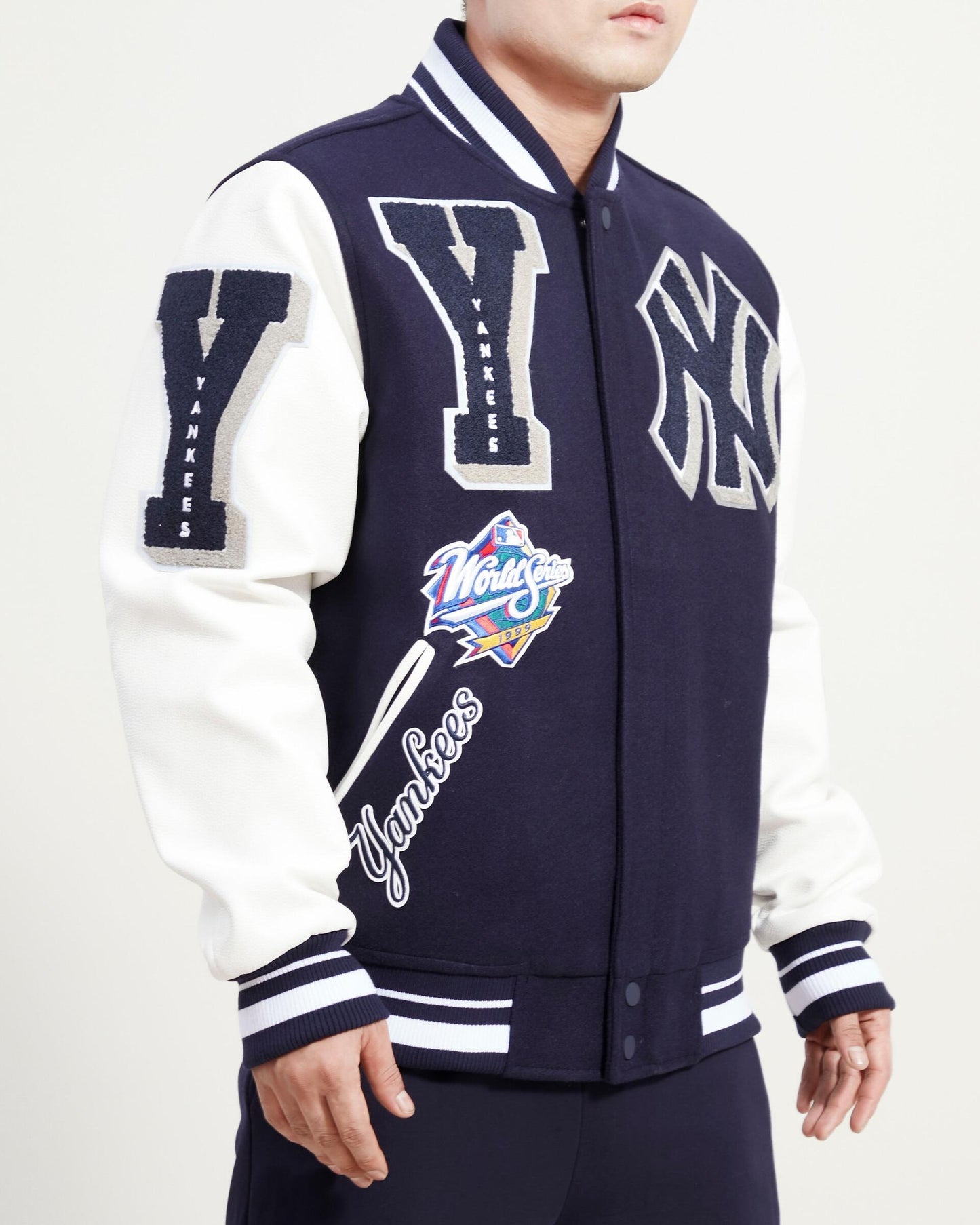 New York Yankees Mash Up Varsity Jacket-Midnight Navy