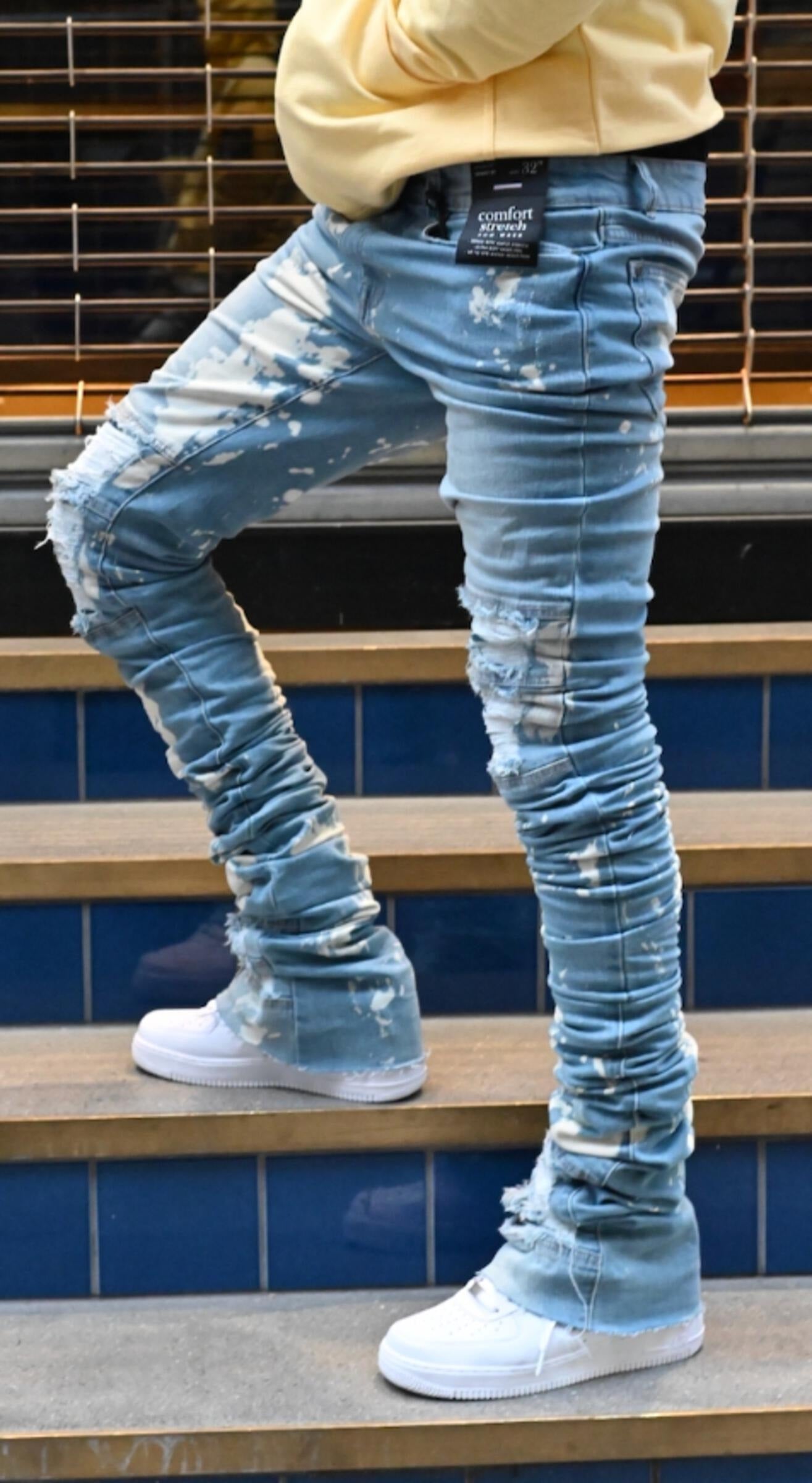 Warren Super-Stacked Jean-Indigo Wash