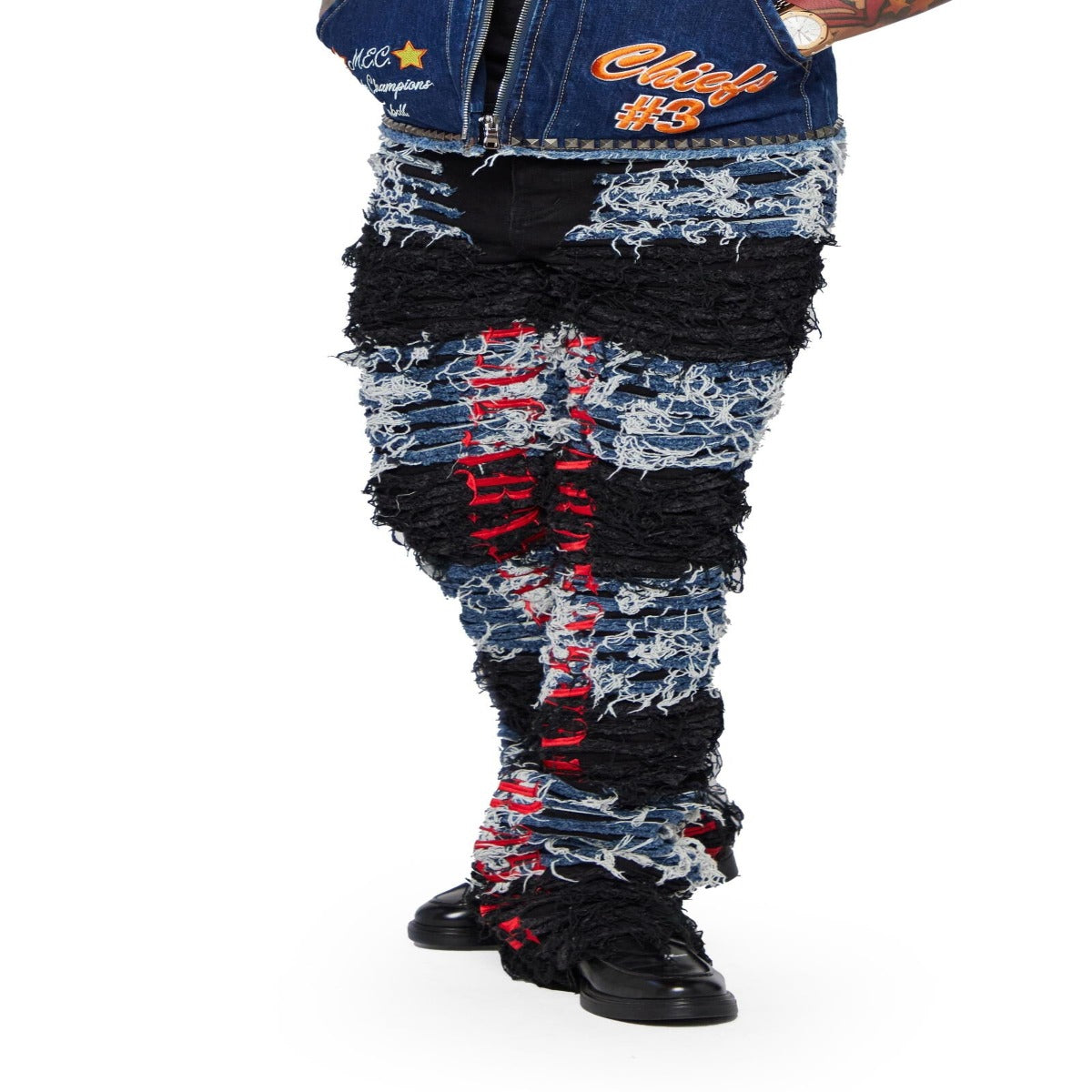 “Ironic” Denim Stacked - Black/Blue