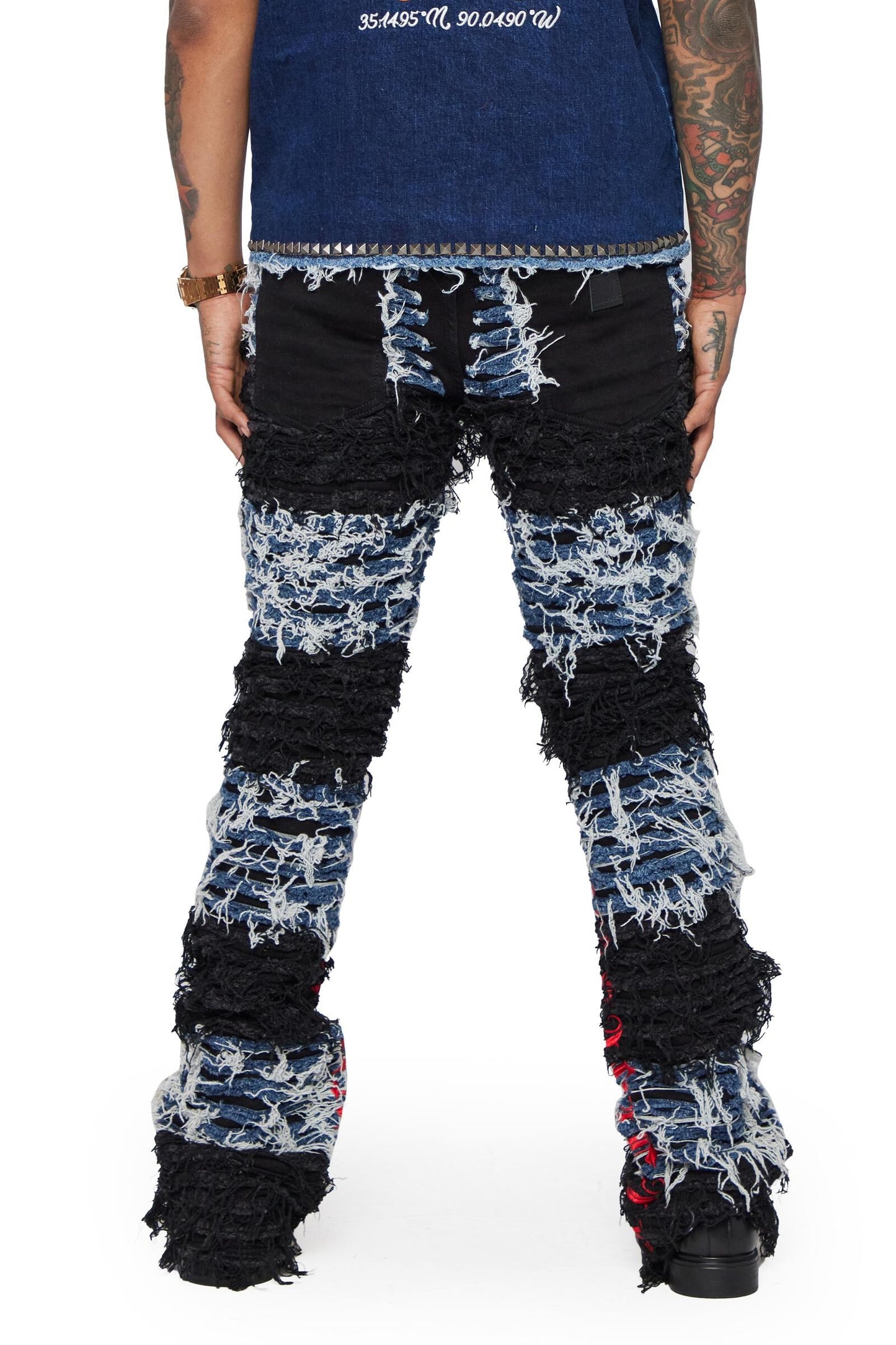 “Ironic” Denim Stacked - Black/Blue