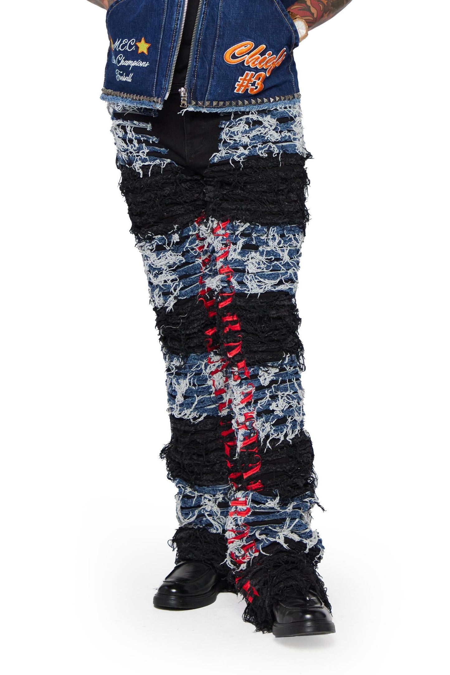 “Ironic” Denim Stacked - Black/Blue