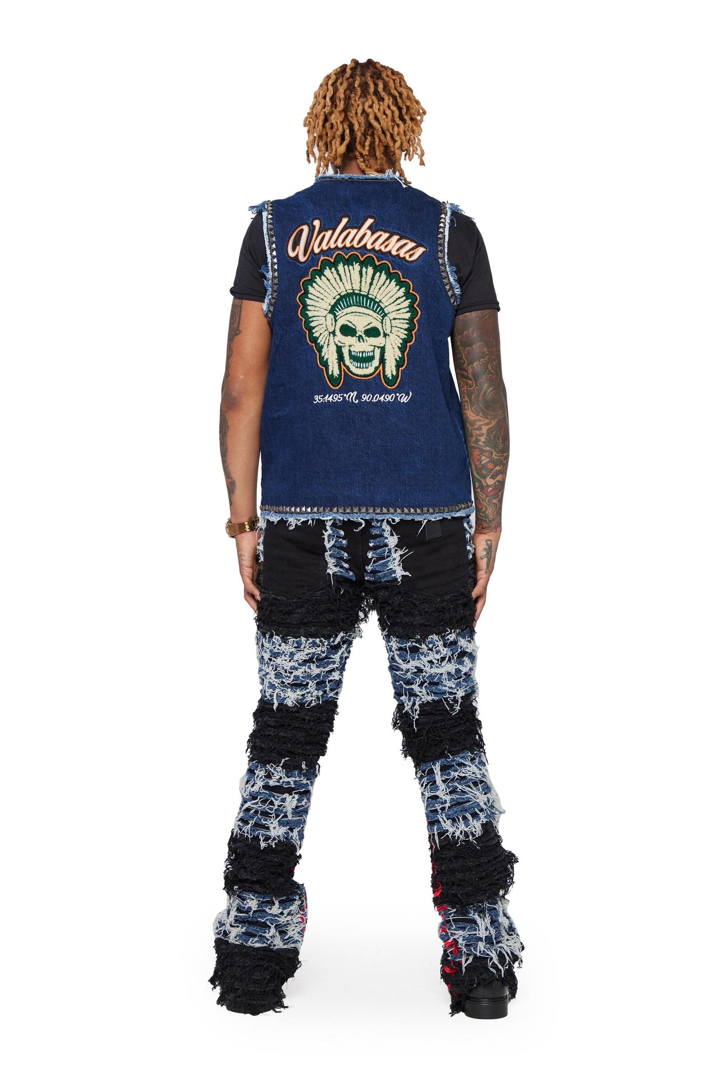 “Ironic” Denim Stacked - Black/Blue