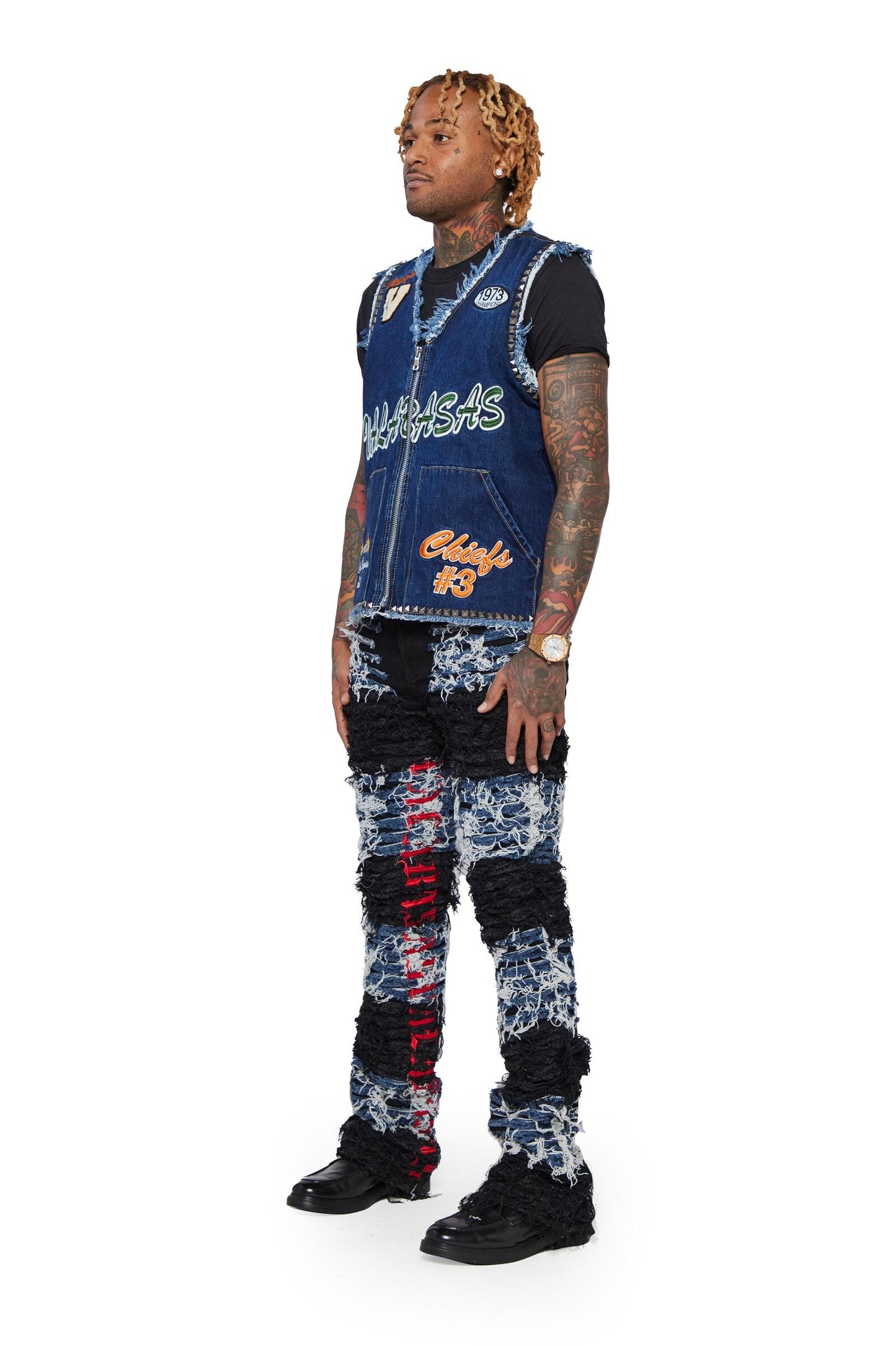 “Ironic” Denim Stacked - Black/Blue