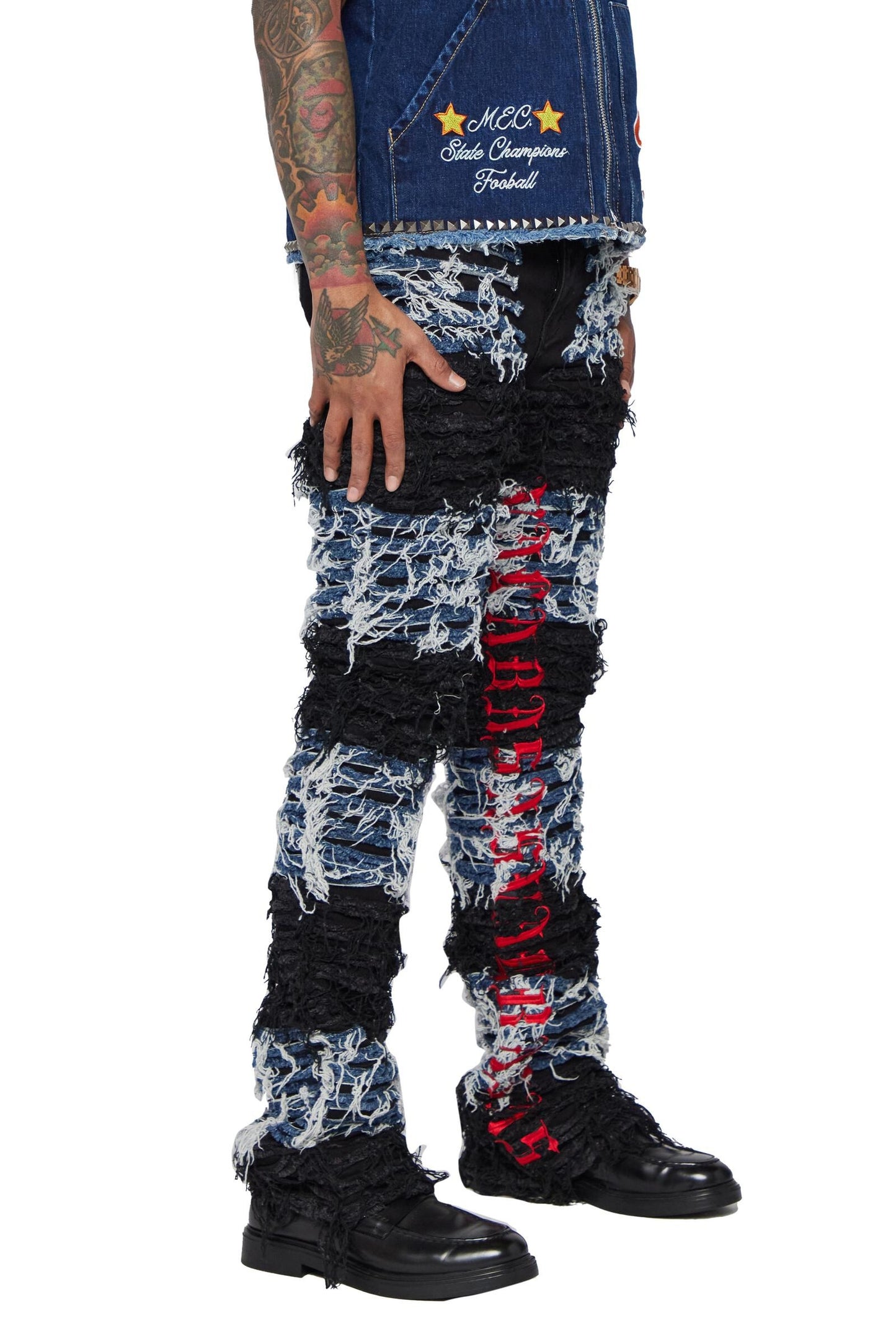 “Ironic” Denim Stacked - Black/Blue