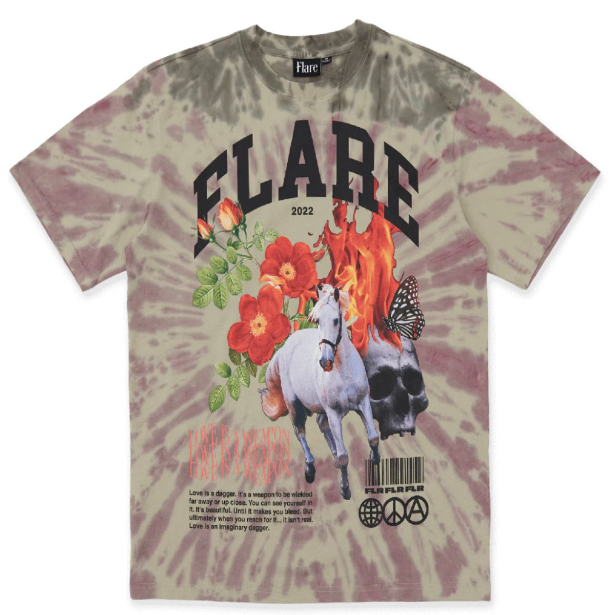 Flare Inc “Love Is A Weapon” Tee (Tie Dye)