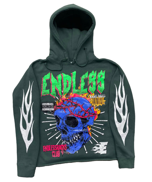 Endless Racks “Explicit Right” Cropped Hoodie (Olive)