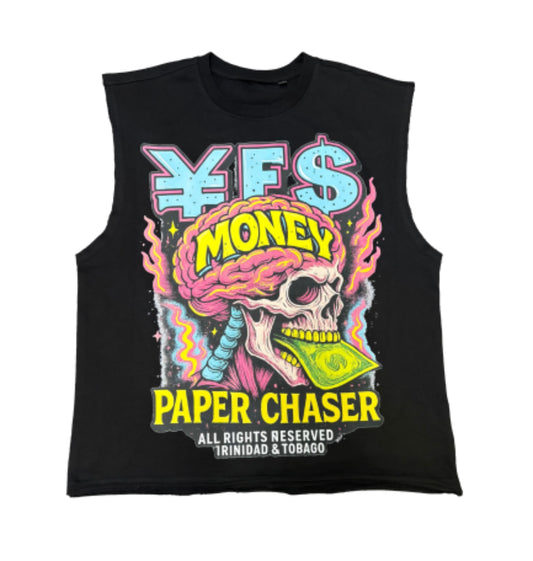 YFS “Paper Chaser” Distressed Sleeveless Tee (Blk)