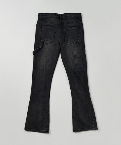 Rsn Two Tone Double Knee Flared Denim (Blk)