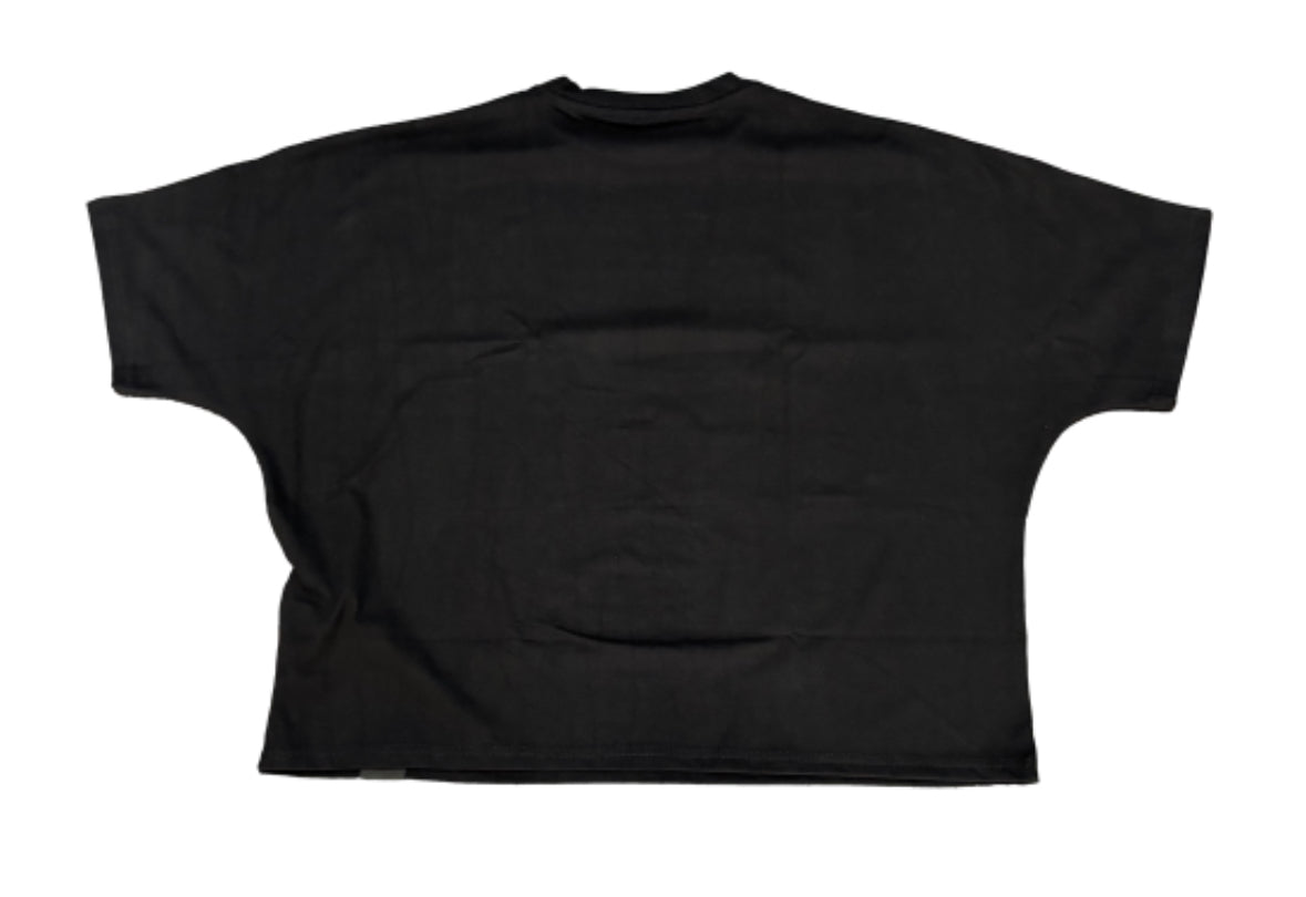 Rich Living “God Made” Drop Shoulder Box Cut Crop Tee (Blk)