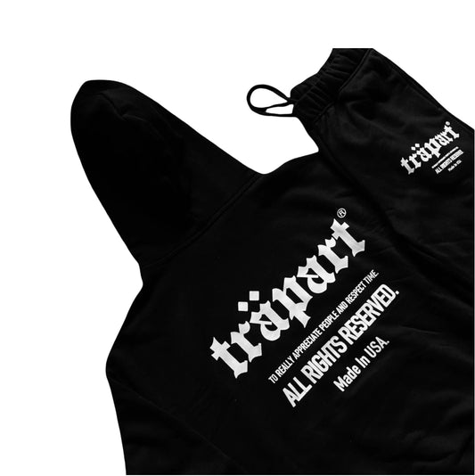 Trapart “All Rights Reserved” Sweat Suit (Blk/White)