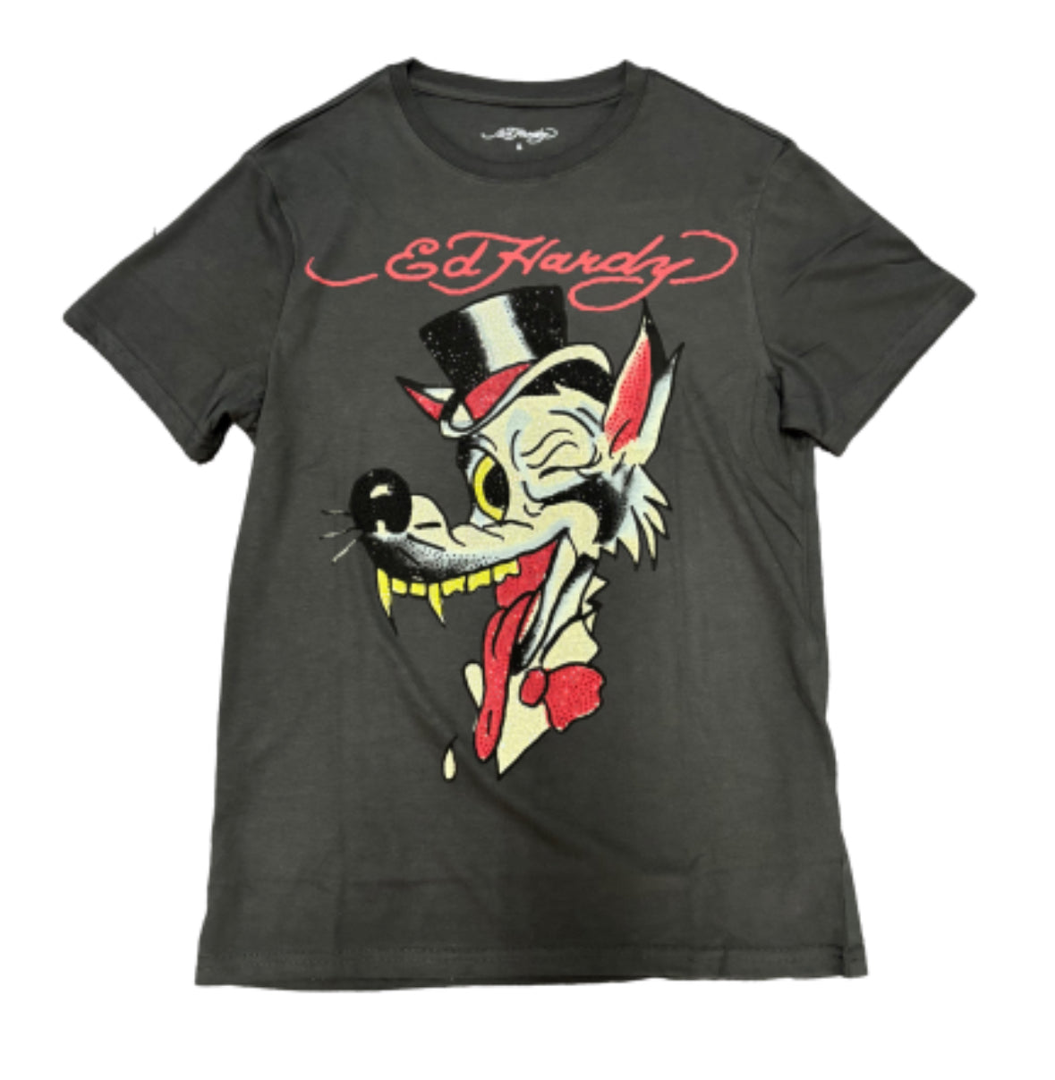 Ed Hardy “Wolf Head” Rhinestone Tee