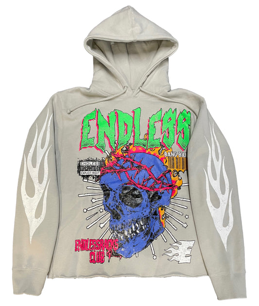 Endless Racks “Explicit Right” Cropped Hoodie (Cement)