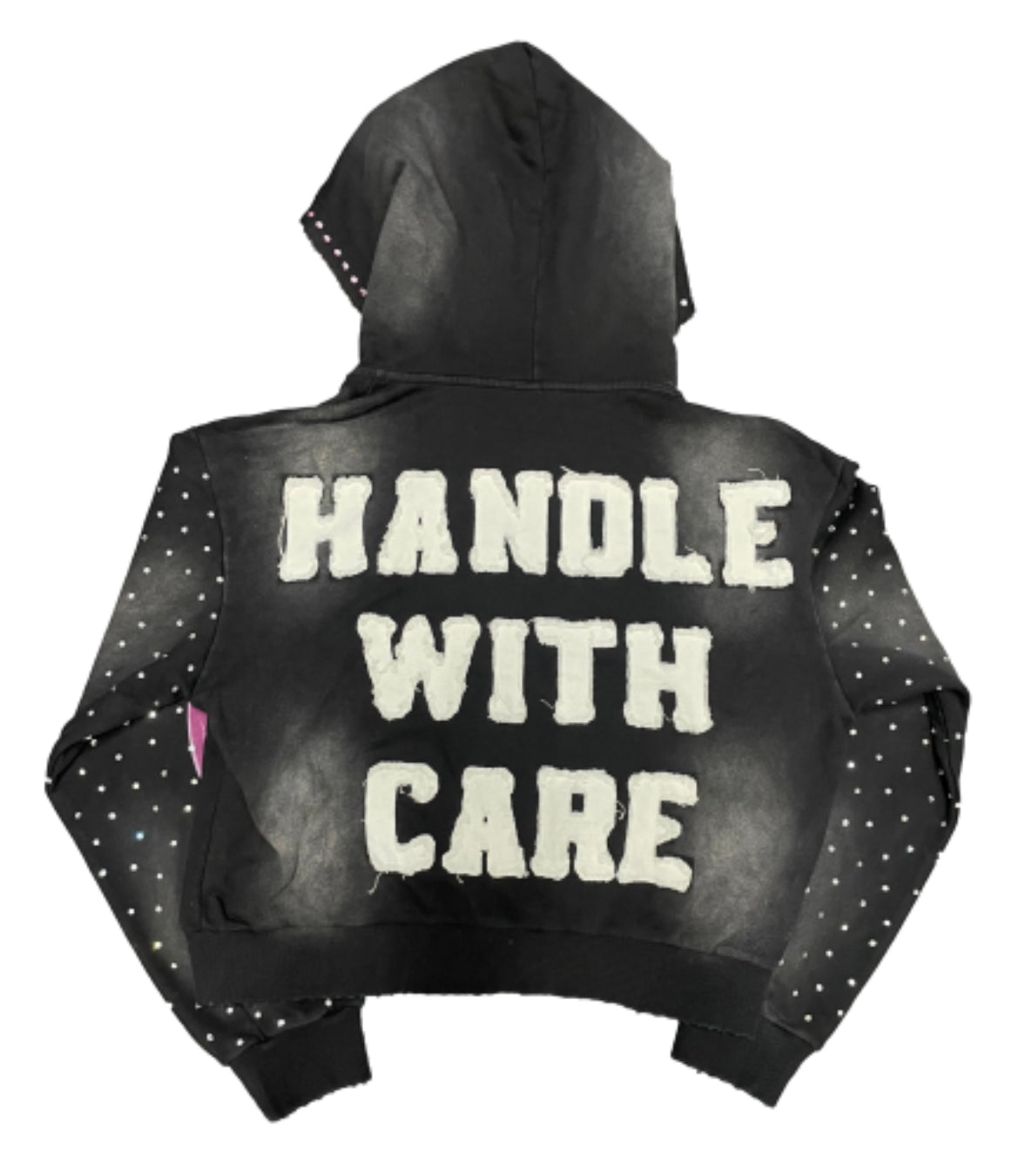 Makaveli “Handle With Care” Bust Down Cropped Zip Up Hoodie
