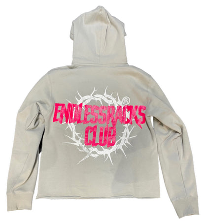 Endless Racks “Explicit Right” Cropped Hoodie (Cement)