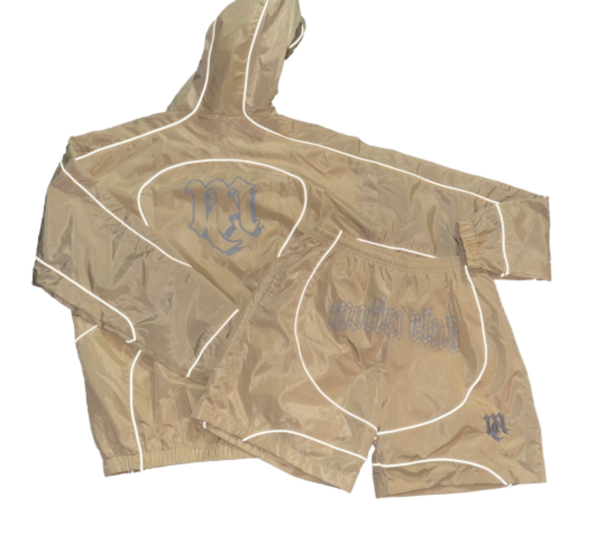 Motion Club 3M Windbreaker Short Set (Tan)