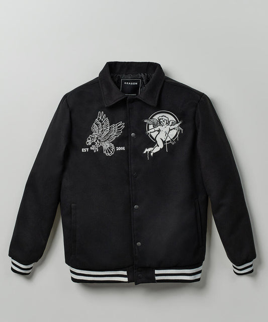 RSN “Cherub” Wool Varsity Jacket (Blk)