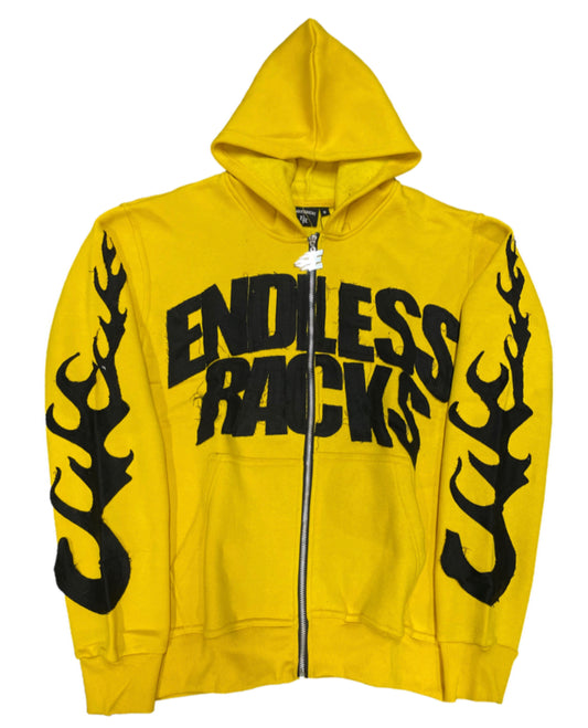 Endless Racks “OTF” Zip Up Hoodie (yellow)