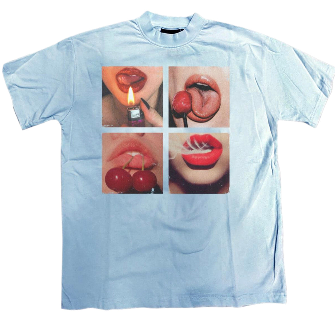 New Manners “Cherry” Premium Oversized Box Cut Tee (Blue)