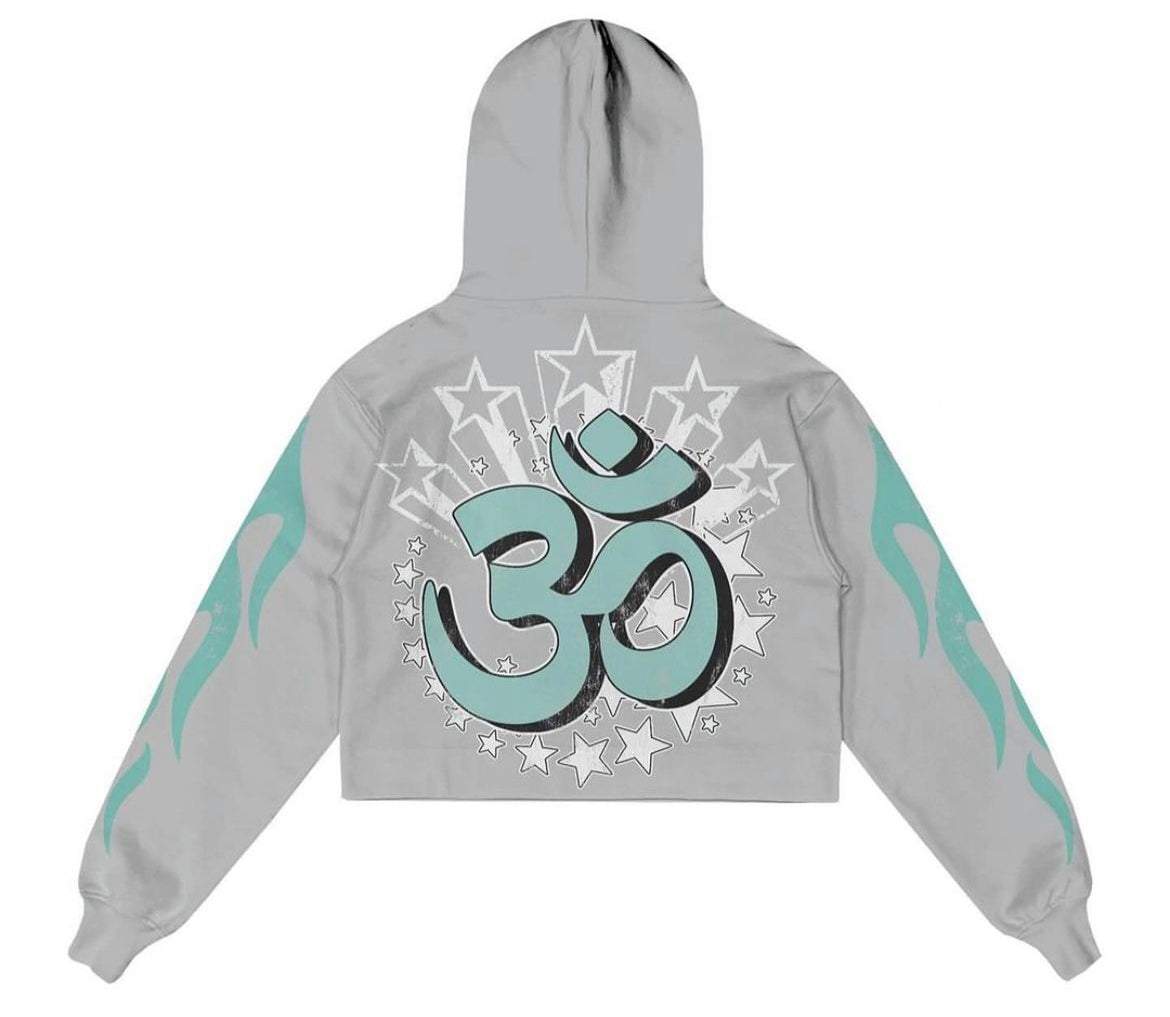 Natural Born Leaders “Brahma” Cropped Hoodie (Gry/Mint)