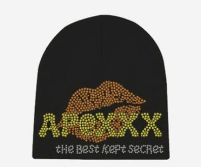 Apexxx “Best Kept Secret” Bust Down Beanie(Orange/Gold)