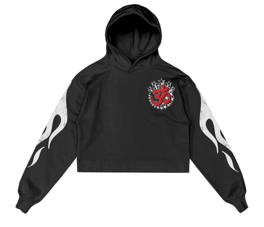 Natural Born Leaders “Brahma” Cropped Hoodie (Blk/Red)