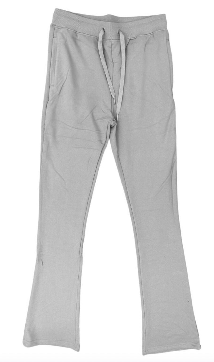 Amor Denim Flared Stacked Sweats (Grey)