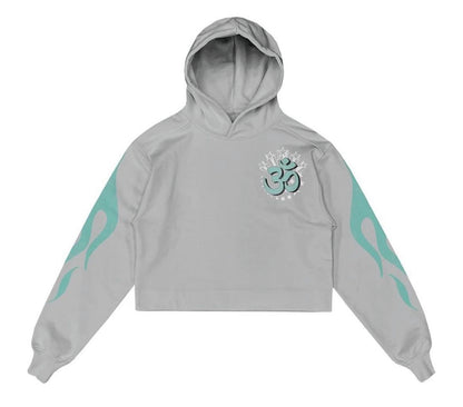 Natural Born Leaders “Brahma” Cropped Hoodie (Gry/Mint)