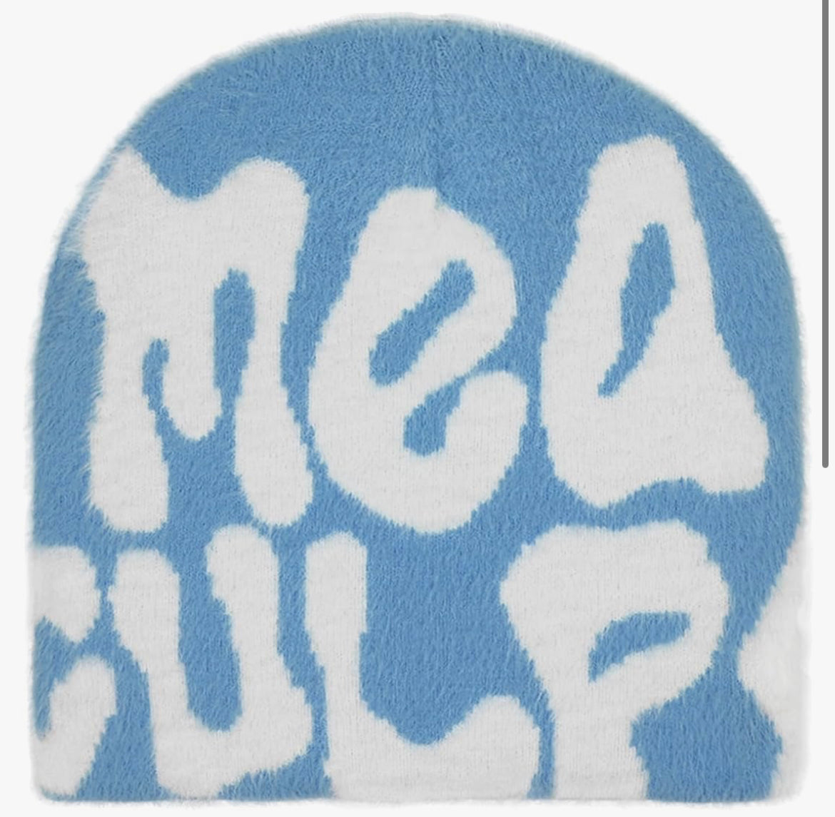 Mea Culpa Mohair Beanie (Baby Blue/White)