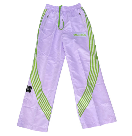 Endless Racks Light Weight Flared Track Pants (Purple/Green)