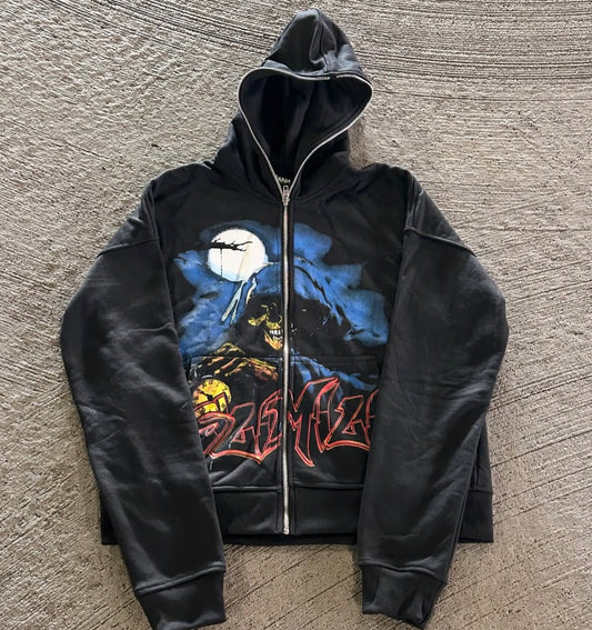 Slimilia “Reaper” Full Zip Cropped Hoodie