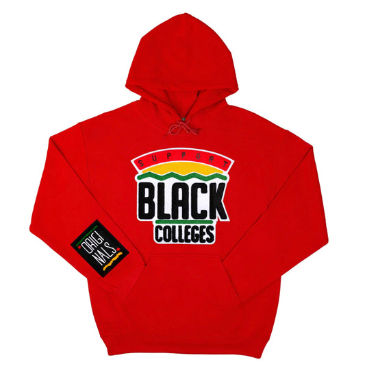 Support Black College “Logo” Hoodie (Red)
