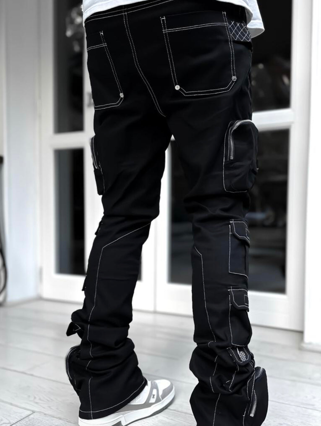 Guapi Obsidian Contrast Stacked Cargo Pants