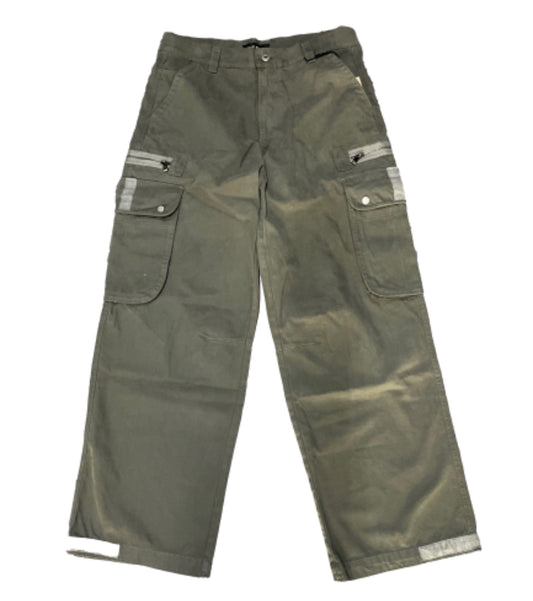 Past Time Wide Leg Cargo Work Denim
