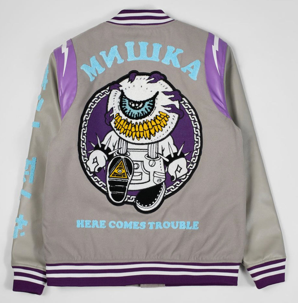 Mishka “Trouble” Varsity Jacket (Grey)