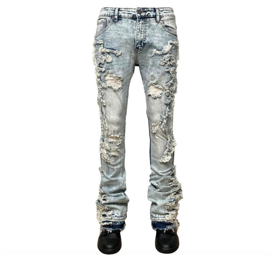 Vicious Heavy Rip Stacked Denim (Blue)