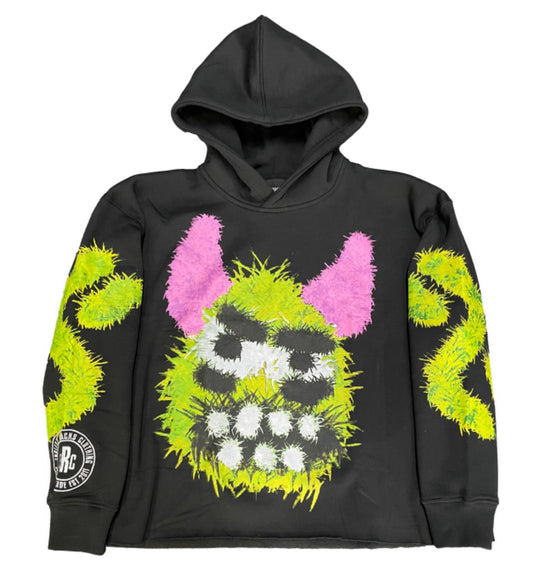 Endless Racks “Imaginary Friends” Box Oversized Cropped Hoodie (Blk)