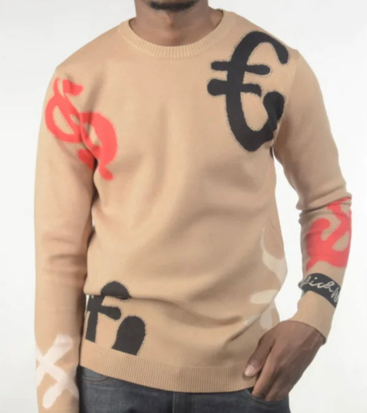 Rich Weirdo Cashmere Currency Sweater