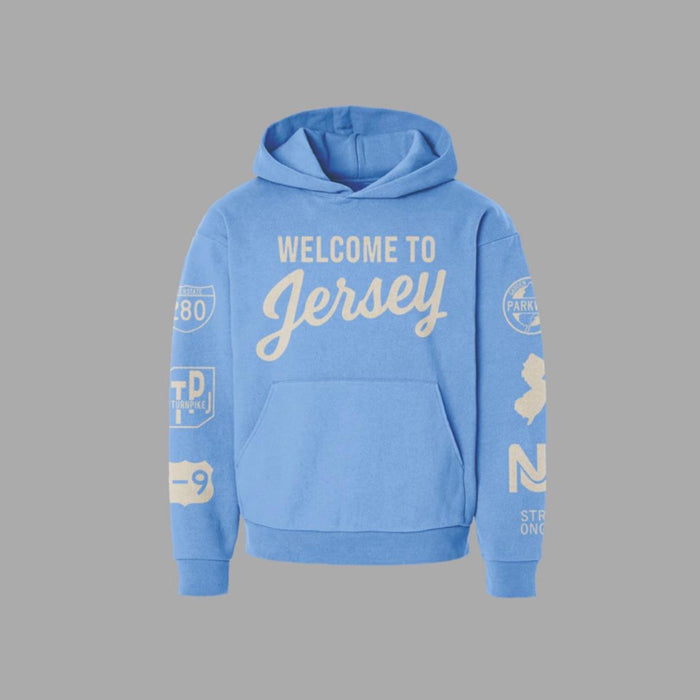 Welcome To Jersey - Hoodie (Caroline Blue)