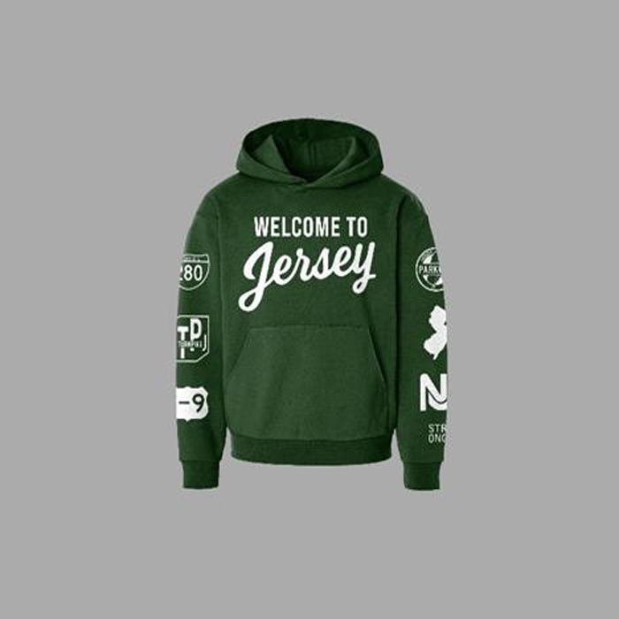 Welcome To Jersey - Hoodie (Forrest / White)